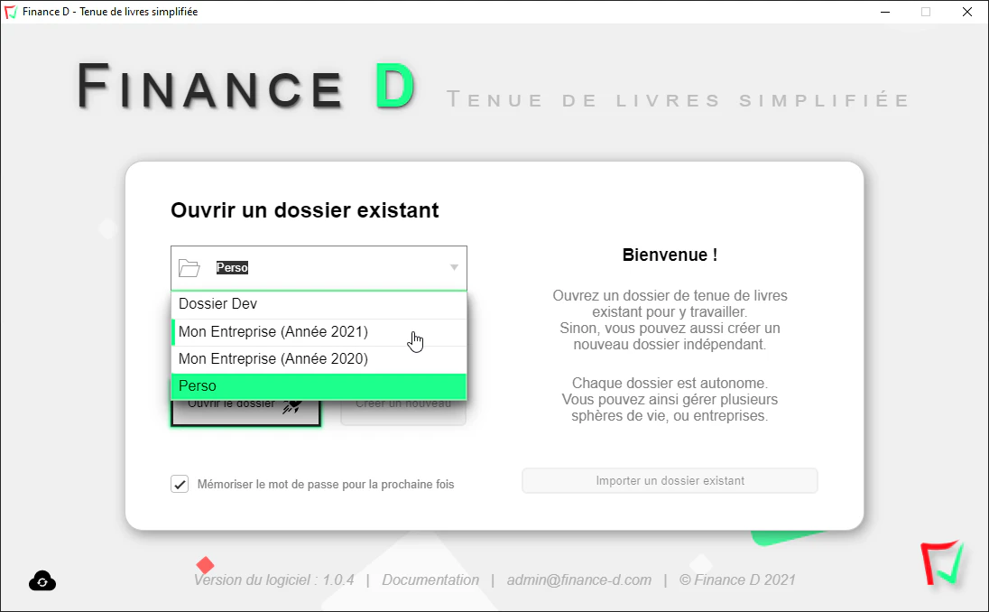 screenshot of Finance D